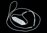 Udstillingsline Nylon rund 3 mm med halsbeskyttelse Hvid